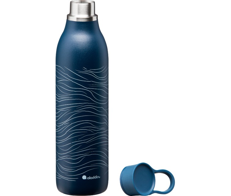 CityLoop Thermavac eCycle Water Bottle 0.6L recycled stainless. Steel / Dark Blue Wave