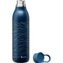 CityLoop Thermavac eCycle Water Bottle 0.6L recycled stainless. Steel / Dark Blue Wave