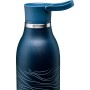 CityLoop Thermavac eCycle Water Bottle 0.6L recycled stainless. Steel / Dark Blue Wave