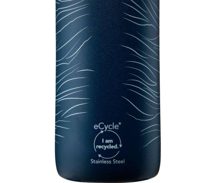 Термо бутылка CityLoop Thermavac eCycle Water Bottle 0.6Л, переработанная из нержавеющей стали / темно-синяя Wave