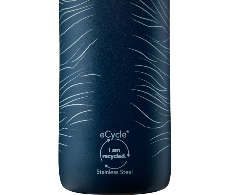 CityLoop Thermavac eCycle Water Bottle 0.6L recycled stainless. Steel / Dark Blue Wave