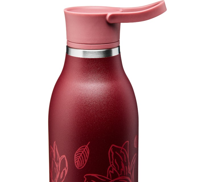 Термо бутылка CityLoop Thermavac eCycle Water Bottle 0.6Л, переработанная из нержавеющей стали / бордового цвета Magnolia
