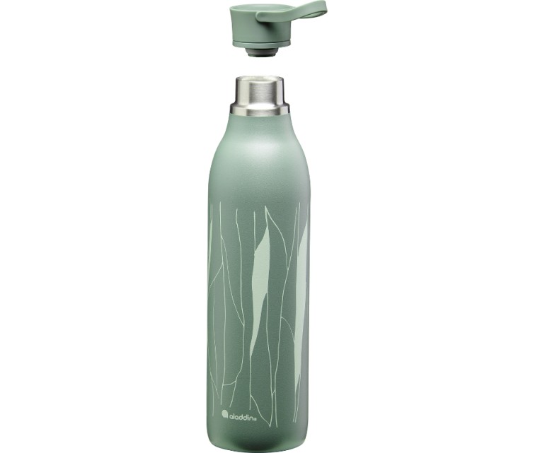 Termopudele CityLoop Thermavac eCycle Water Bottle 0.6L pārstrādāta nerūs. tērauda / pelēcīgi zaļa Leaf