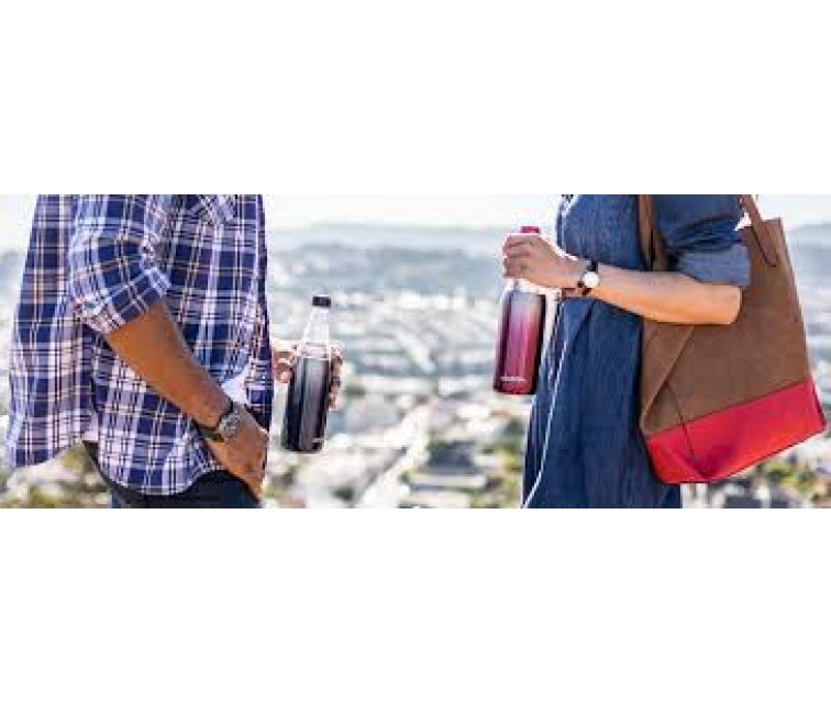 Thermos Bottle Fresco Twist & Go Thermavac 0,6L stainless steel red