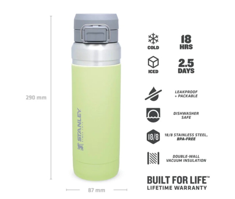 Термобутылка The Quick Flip Water Bottle Go 1,06л, лимон желтый