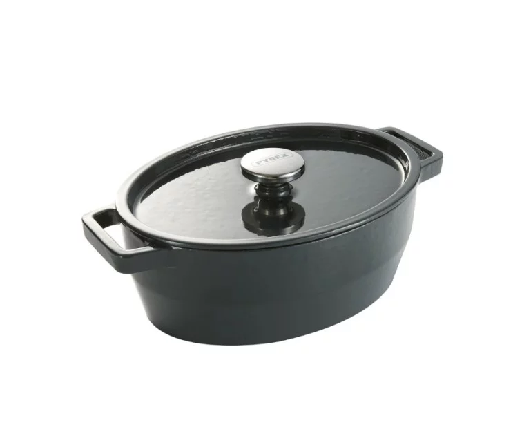Katls 5.8L PYREX ovāls čuguna/33cm/pelēks Katls 5.8L PYREX ovāls čuguna/33cm/pelēks