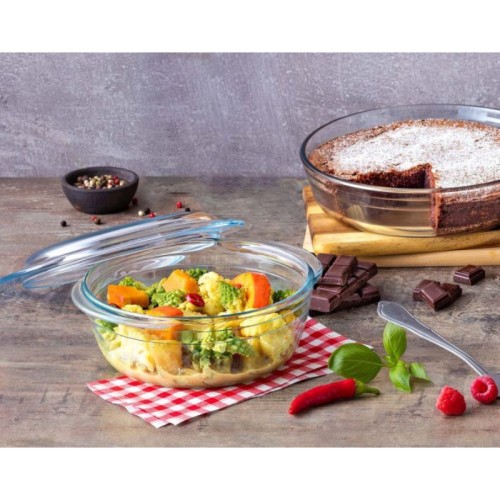 Stikla trauks ar vāku 1,4L Pyrex Essentials Ø17cm  Stikla trauks ar vāku 1,4L Pyrex Essentials Ø17cm