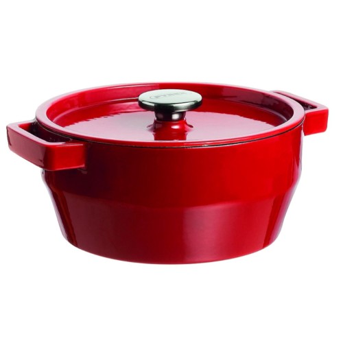Чугунная кастрюля 3,6 л Pyrex круглая Ø24 см красная Чугунная кастрюля 3,6 л Pyrex круглая Ø24 см красная