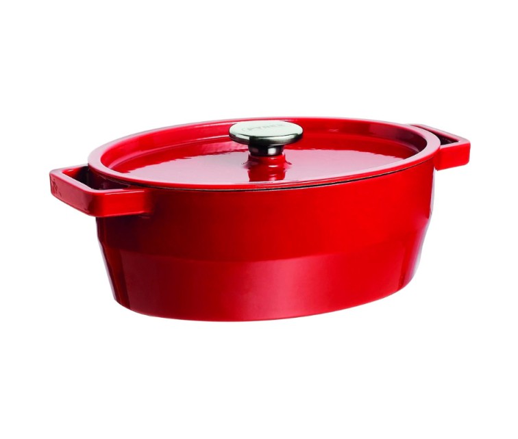 Saucepan 3.8L PYREX oval cast iron 29cm / red