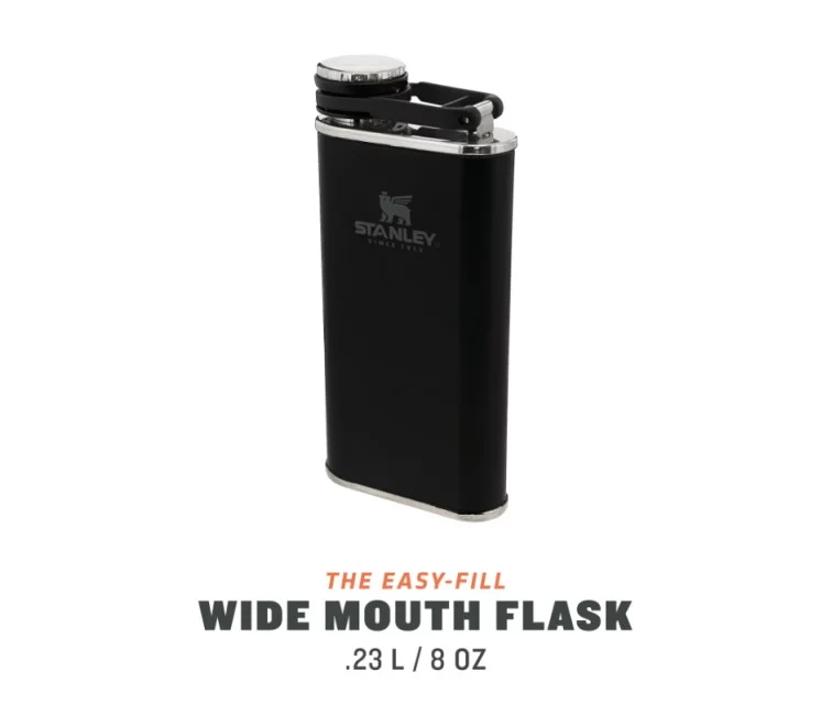 Gertuvė Stanley The Easy-Fill Wide Mouth Flask 0,23 l juoda Gertuvė Stanley The Easy-Fill Wide Mouth Flask 0,23 l juoda