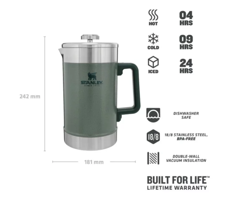 Термос для кофе The Stay-Hot French Press 1,4л зеленый Термос для кофе The Stay-Hot French Press 1,4л зеленый