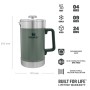 Kafijas nospiežamā termokanna The Stay-Hot French Press 1,4L zaļa