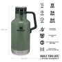 Alus krūka The Easy-Pour Growler Classic 1,9L zaļa