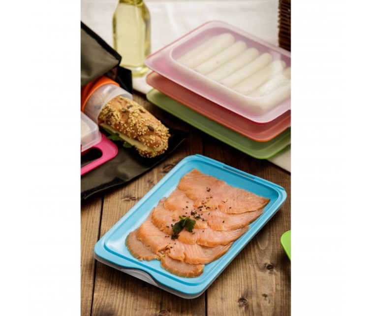 Food storage container for cold cut products Fresh 17x25,2x3,2cm green