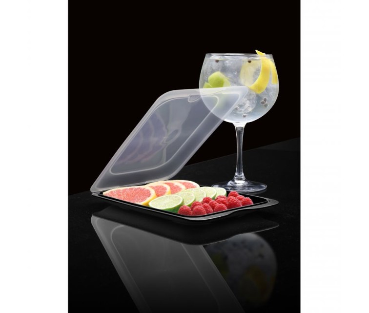 Food storage container for fruit and sushi Coctail 17x25,2x3,2cm black
