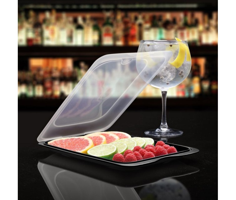 Food storage container for fruit and sushi Coctail 17x25,2x3,2cm black