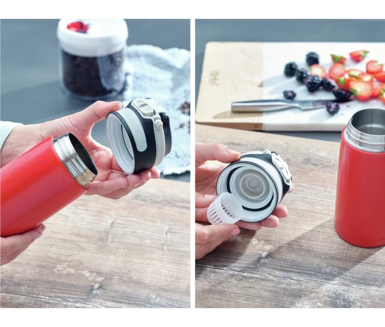 LEIFHEIT Termokrūze Flip 350ml sarkana LEIFHEIT Termokrūze Flip 350ml sarkana