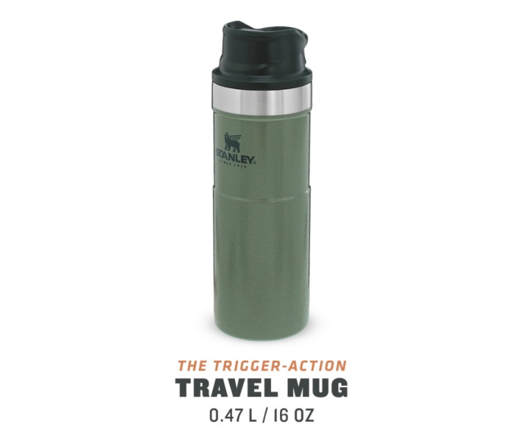 Termokrūze The Trigger-Action Travel Mug Classic 0,47L zaļa Termokrūze The Trigger-Action Travel Mug Classic 0,47L zaļa