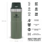 Termokrūze The Trigger-Action Travel Mug Classic 0,47L zaļa Termokrūze The Trigger-Action Travel Mug Classic 0,47L zaļa