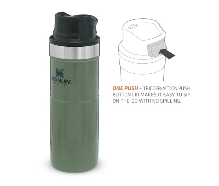 Termokrūze The Trigger-Action Travel Mug Classic 0,47L zaļa Termokrūze The Trigger-Action Travel Mug Classic 0,47L zaļa