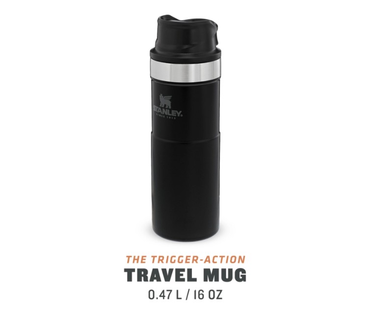 Термокружка The Trigger-Action Travel Mug Classic 0.47L, матовый черный