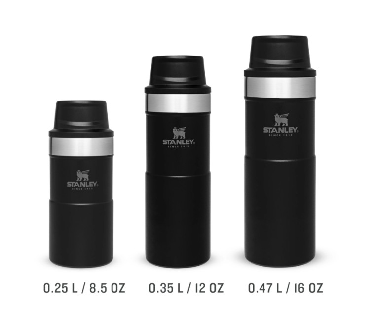Termokrūze The Trigger-Action Travel Mug Classic 0,47L matēti melna Termokrūze The Trigger-Action Travel Mug Classic 0,47L matēti melna