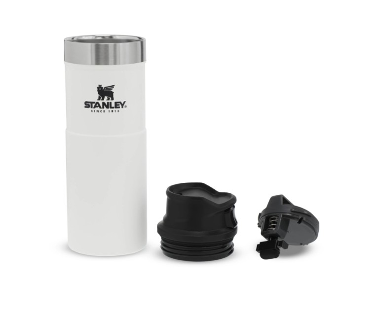 Termokrūze The Trigger-Action Travel Mug Classic 0,47L balta Termokrūze The Trigger-Action Travel Mug Classic 0,47L balta