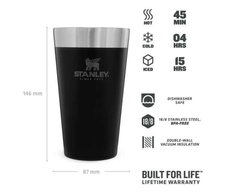 Beer mug Adventure The Stacking Beer Pint 0,47L mat black