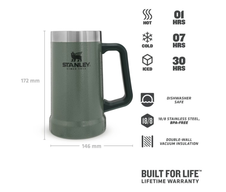 Adventure The Big Grip Beer Stein 0,7 л зеленый