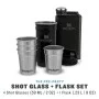 Dāvanu komplekts The Pre-Party Shot Glass + Flask Set, degvīna glāzītes 4gb 50mL un blašķe 0,23L matēts melns Dāvanu komplekts The Pre-Party Shot Glass + Flask Set, degvīna glāzītes 4gb 50mL un blašķe 0,23L matēts melns
