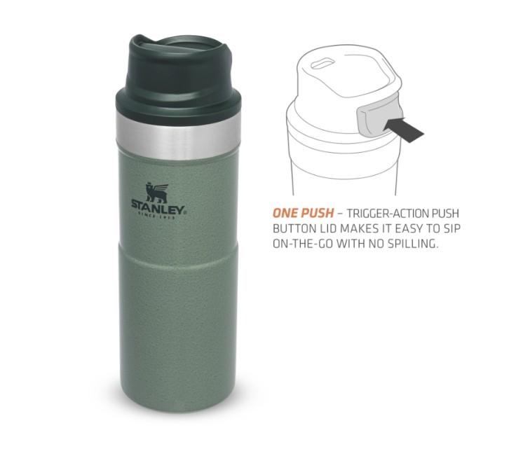 Termokrūze The Trigger-Action Travel Mug Classic 0,35L zaļa Termokrūze The Trigger-Action Travel Mug Classic 0,35L zaļa