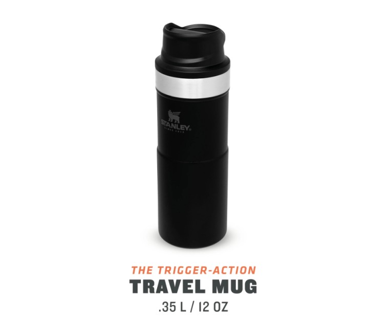 Термокружка The Trigger-Action Travel Mug Classic 0.35L черный матовый