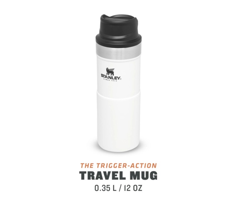 Термокружка The Trigger-Action Travel Mug Classic 0.35L белая