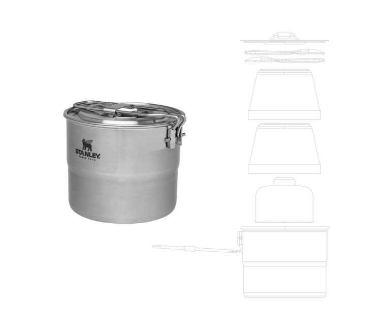 The Stainless Steel Cook Set For Two 1L Stainless Steel