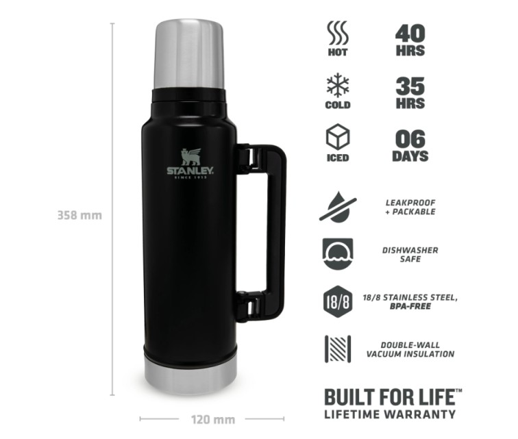 Thermos The Legendary Classic 1,4L mat black