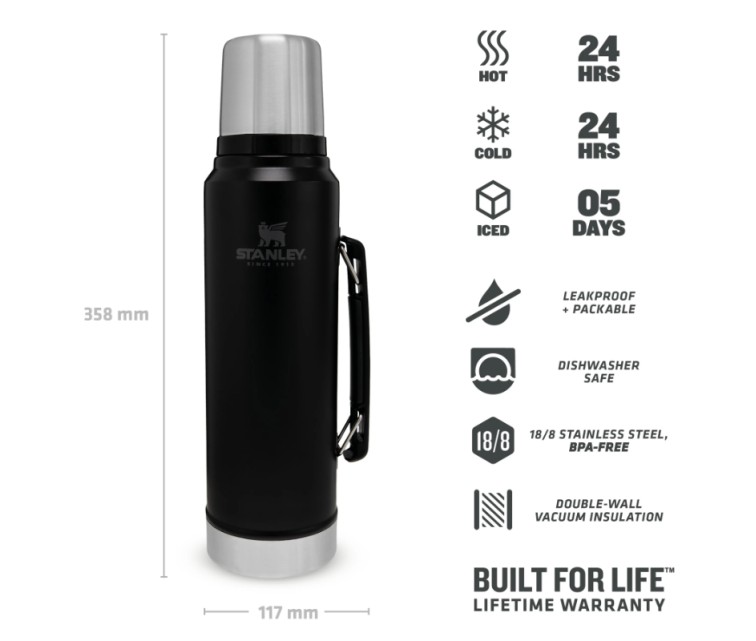 Thermos The Legendary Classic 1L, mat black