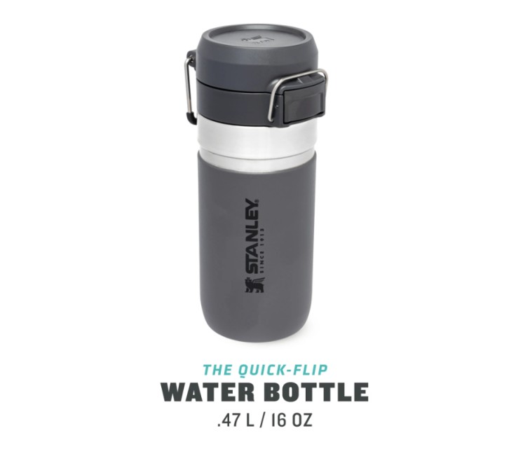 The Quick Flip Water Bottle Go 0,47L dark grey