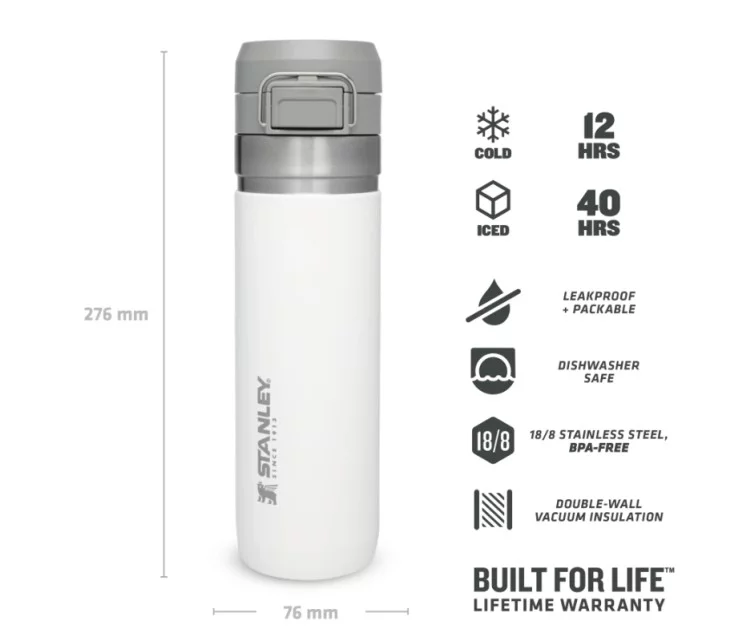 Termopudele The Quick Flip Water Bottle Go 0,71L, balta Termopudele The Quick Flip Water Bottle Go 0,71L, balta