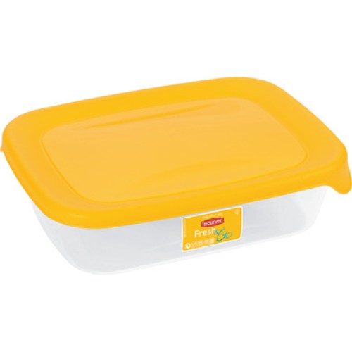 Pārtikas trauciņš taisnstūris 0,5L Fresh&Go dzeltens Pārtikas trauciņš taisnstūris 0,5L Fresh&Go dzeltens