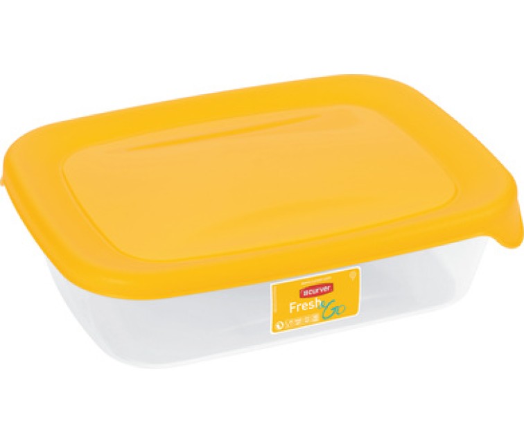 Food container rectangle 0,5L Fresh&Go yellow