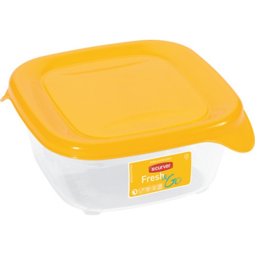 Pārtikas trauciņš kvadrāts 0,25L Fresh&Go dzeltens  Pārtikas trauciņš kvadrāts 0,25L Fresh&Go dzeltens