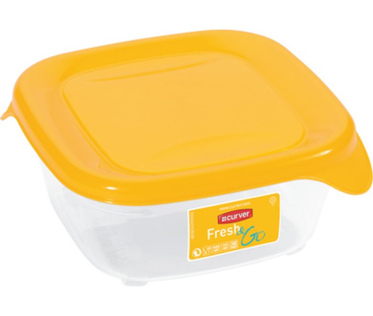 Food container square 0,25L Fresh&Go yellow