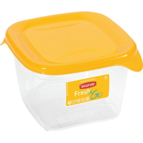 Pārtikas trauciņš kvadrāts 0,45L Fresh&Go dzeltens Pārtikas trauciņš kvadrāts 0,45L Fresh&Go dzeltens