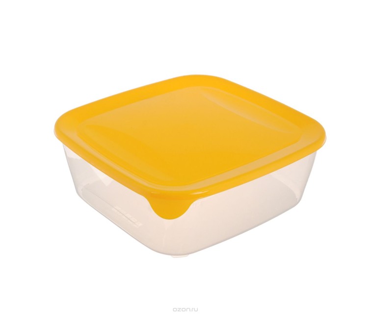 Food container square 0,8L Fresh&Go yellow