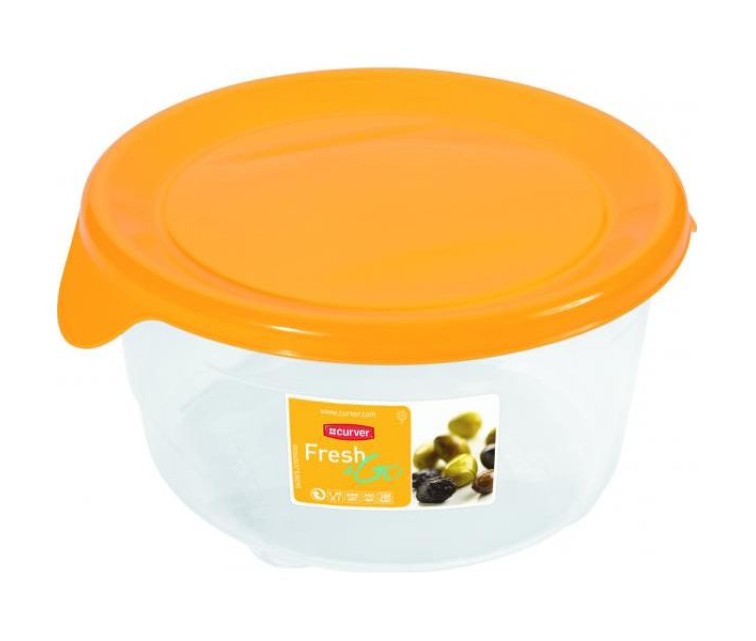 Food container round 0,5L Fresh&Go yellow