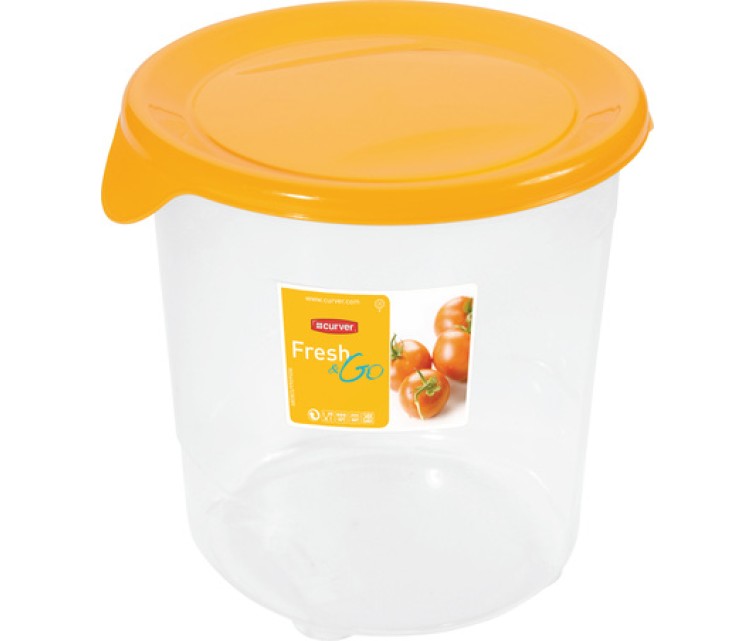 Food container round 1L Fresh&Go yellow