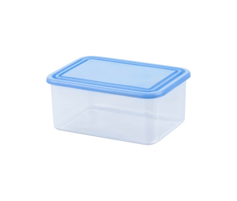 Food container rectangle 0,8L transparent/blue