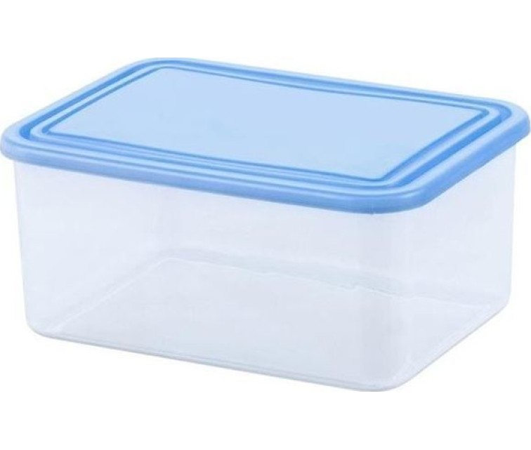 Food container rectangle 1,2L transparent/blue