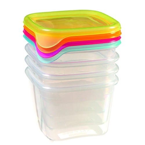Pārtikas trauciņu komplekts 4 gab kvadrāts 4x0,45L Fresh&Go mix Pārtikas trauciņu komplekts 4 gab kvadrāts 4x0,45L Fresh&Go mix
