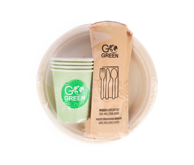 Compostable picnic dish set for 4 persons Go Green/ 0,14kg